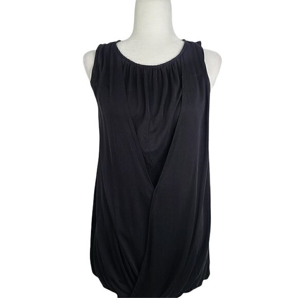 Alice + Olivia Dresses & Skirts - Alice + Olivia Black Sleeveless Jersey Drape Silk Bubble Dress